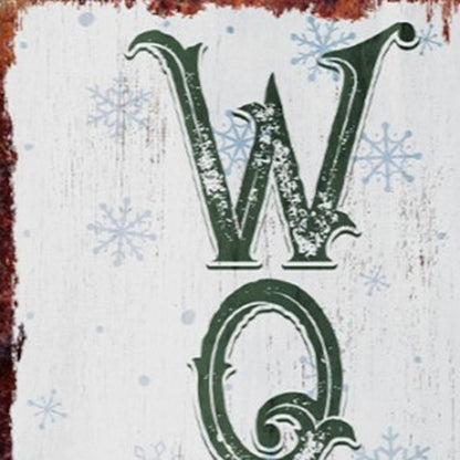 36" White Green And Red Christmas Snowman Solid Wood Porch Sign HomeRoots