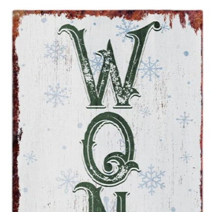 36" White Green And Red Christmas Snowman Solid Wood Porch Sign HomeRoots