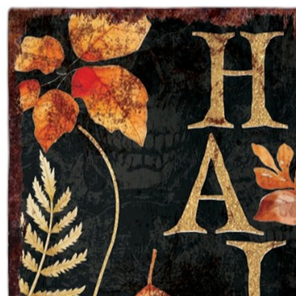 36" Black Gold And Orange Halloween Pumpkin Solid Wood Porch Sign HomeRoots