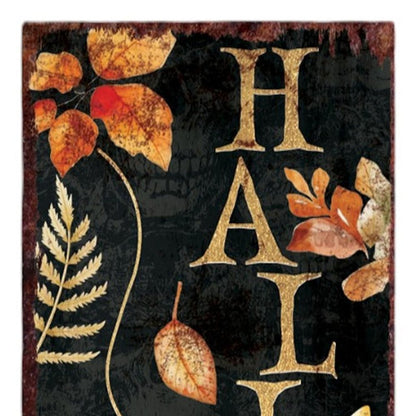 36" Black Gold And Orange Halloween Pumpkin Solid Wood Porch Sign HomeRoots