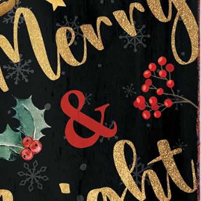 36" Black Gold Red And Green Christmas Tree Solid Wood Porch Sign HomeRoots