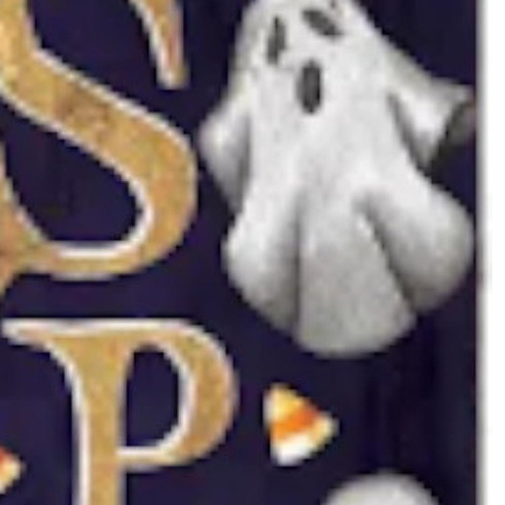 48" Black Gold And Purple Halloween Ghost Solid Wood Porch Sign HomeRoots