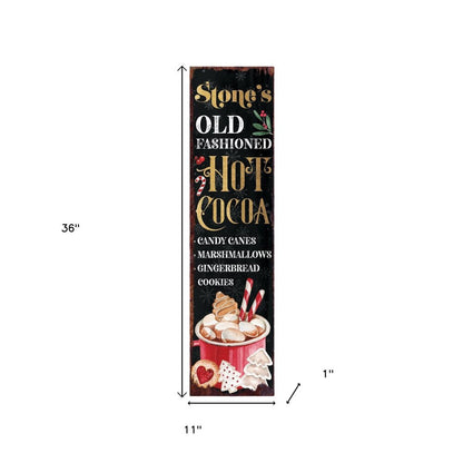 36" Black Gold Red And Green Christmas Tree Solid Wood Porch Sign HomeRoots