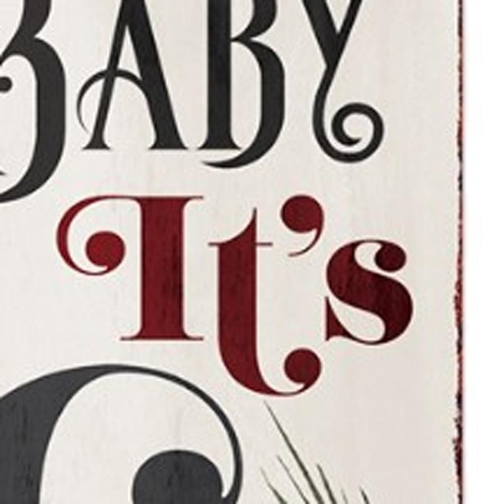 72" White Green And Red Christmas Snowman Solid Wood Porch Sign HomeRoots