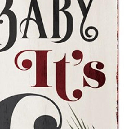 72" White Green And Red Christmas Snowman Solid Wood Porch Sign HomeRoots