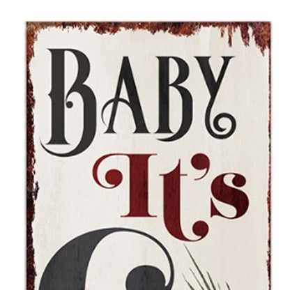 72" White Green And Red Christmas Snowman Solid Wood Porch Sign HomeRoots