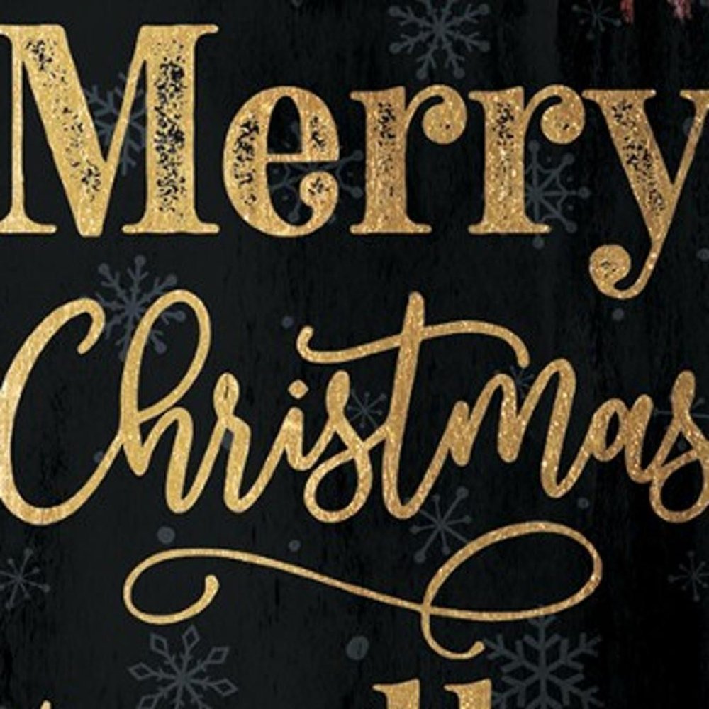 36" Black Gold Red And Green Christmas Tree Solid Wood Porch Sign HomeRoots