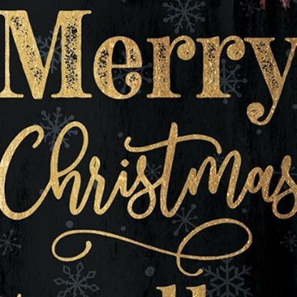 36" Black Gold Red And Green Christmas Tree Solid Wood Porch Sign HomeRoots