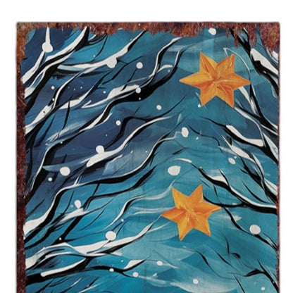 36" Blue White And Red Christmas Snowman Solid Wood Porch Sign HomeRoots