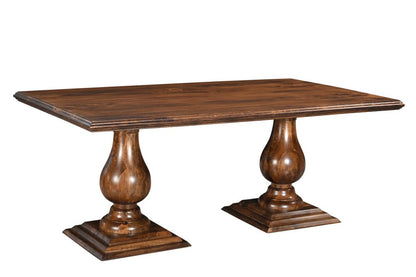 Seven Piece Brown Solid Wood Dining Set with Six Chairs HomeRoots