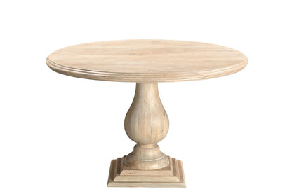 Five Piece Beige Round Solid Wood Dining Set with Four Chairs HomeRoots