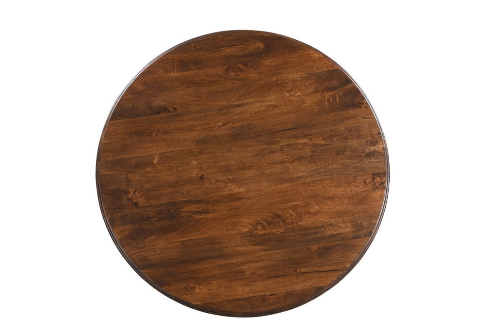 Five Piece Brown Round Solid Wood Dining Set with Four Chairs HomeRoots