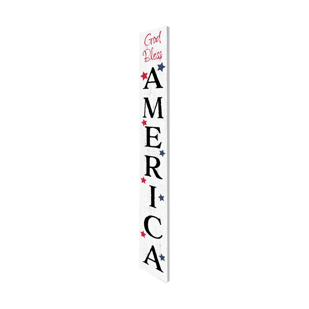72" Red White And Blue Solid Wood Porch Sign HomeRoots