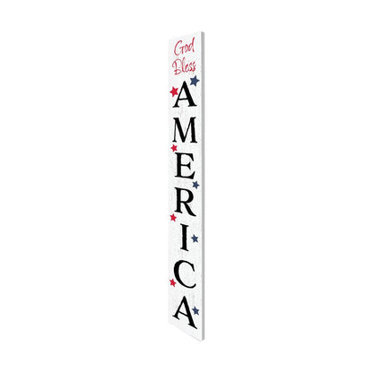 72" Red White And Blue Solid Wood Porch Sign HomeRoots