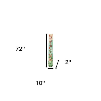 72" Green And Orange Solid Wood Porch Sign HomeRoots