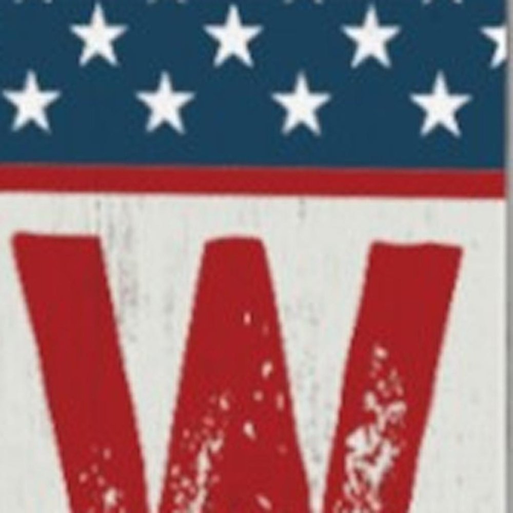 72" Red White And Blue Solid Wood Porch Sign HomeRoots