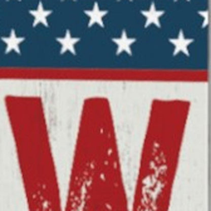 72" Red White And Blue Solid Wood Porch Sign HomeRoots