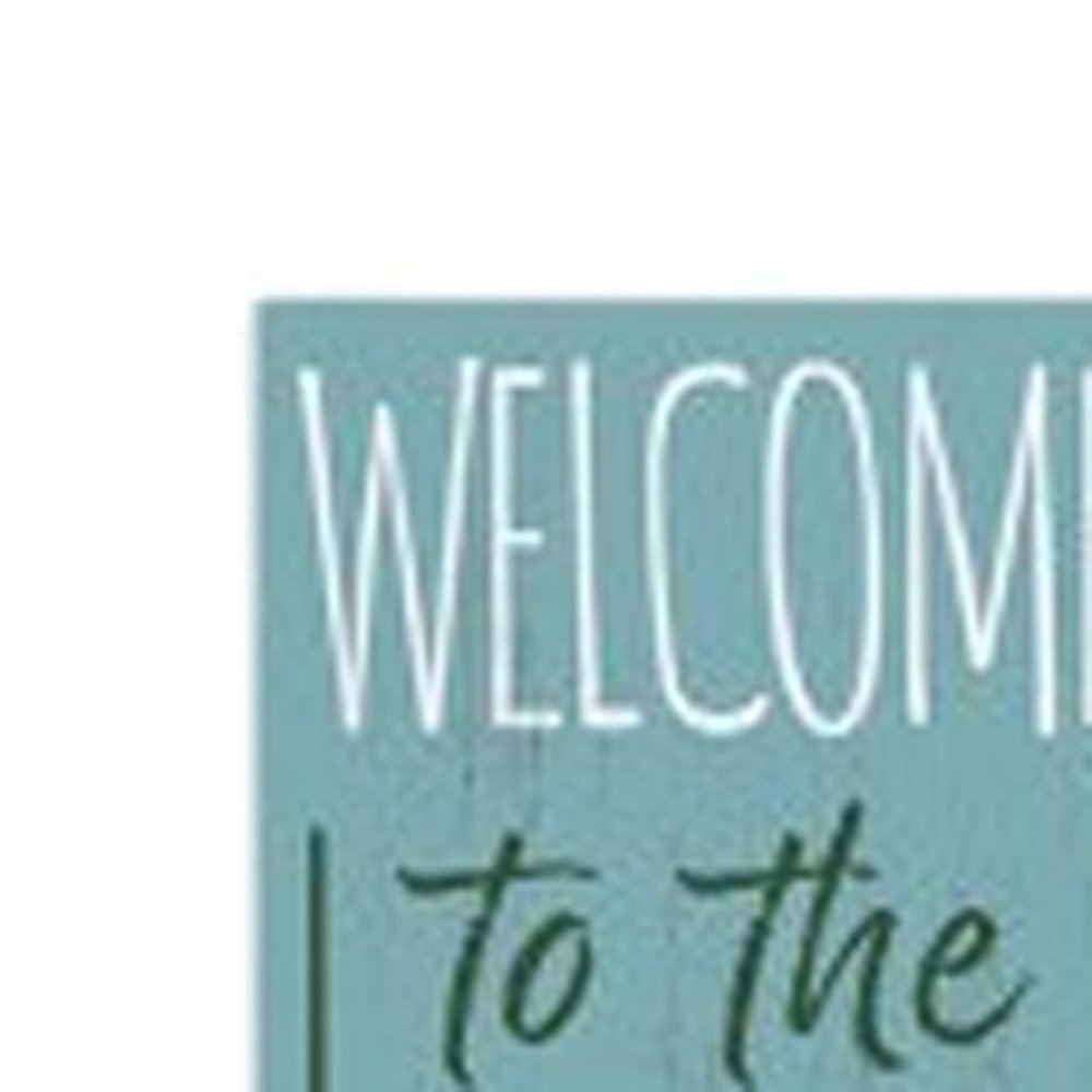 72" Blue And White Solid Wood Welcome To The Lake House Porch Sign HomeRoots