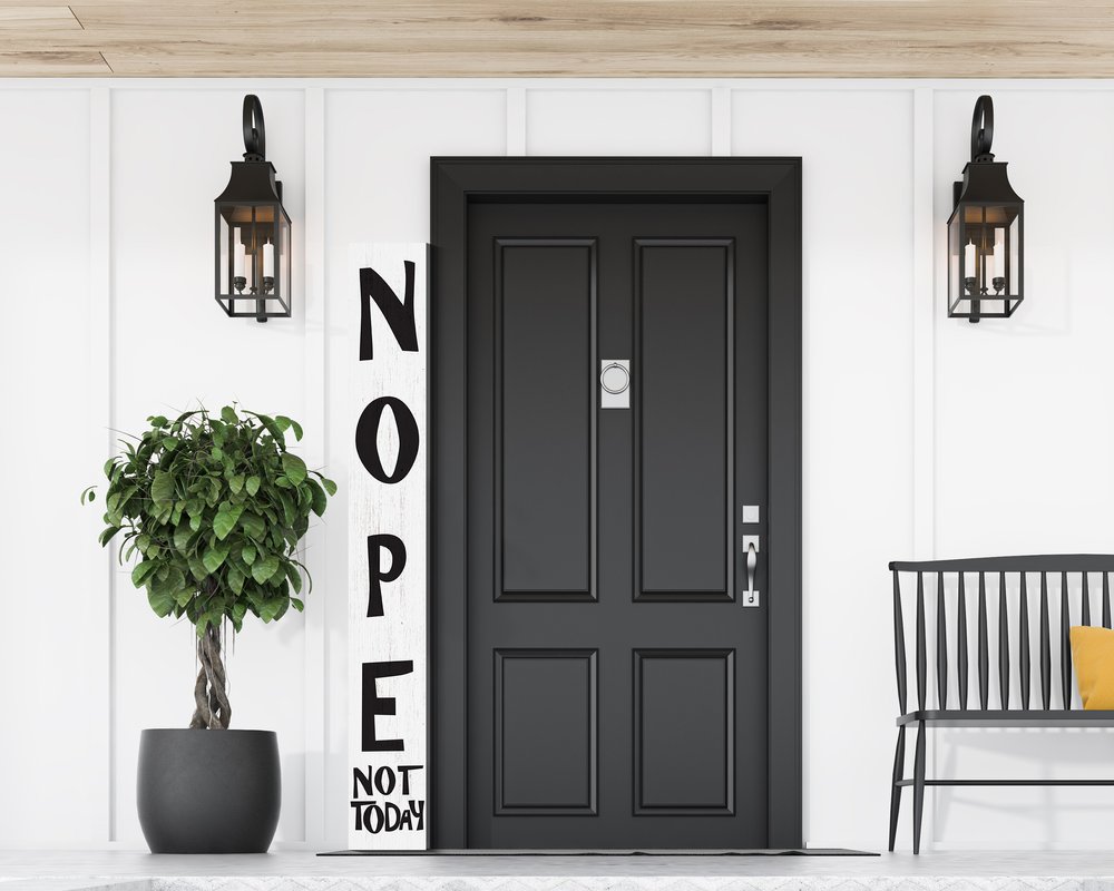 72" White And Black Solid Wood Porch Sign HomeRoots