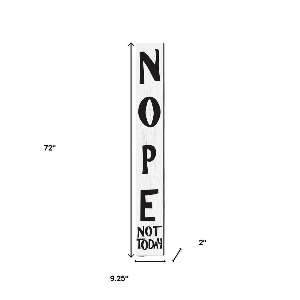 72" White And Black Solid Wood Porch Sign HomeRoots