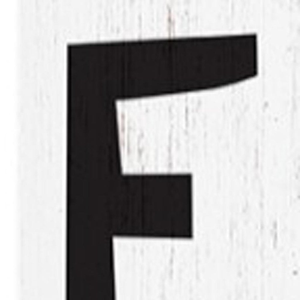 72" White And Black Solid Wood Porch Sign HomeRoots