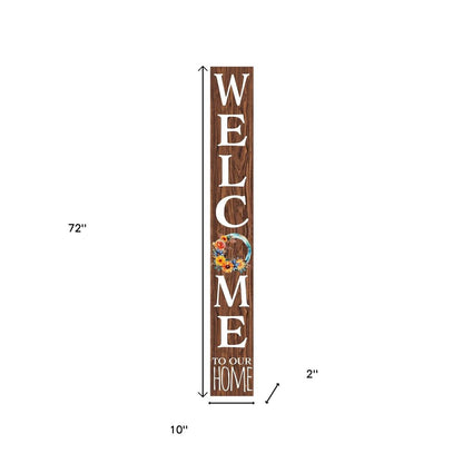 72" Brown And White Solid Wood Porch Sign HomeRoots