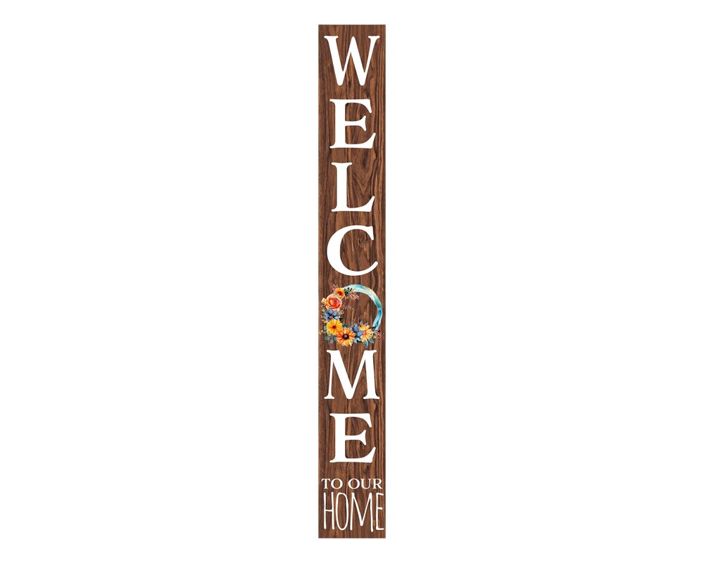 72" Brown And White Solid Wood Porch Sign HomeRoots