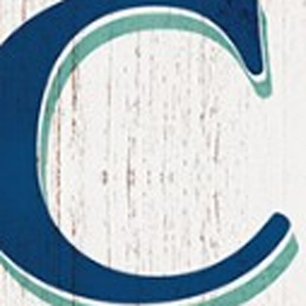 72" White And Blue Solid Wood Porch Sign HomeRoots