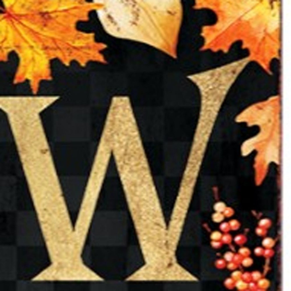 72" Black Gold And Orange Solid Wood Welcome Leaves Porch Sign HomeRoots