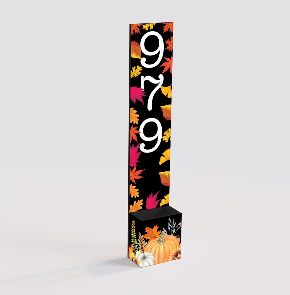 36" Black And Orange Solid Wood Porch Sign HomeRoots