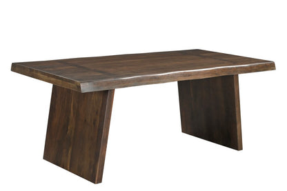 Seven Piece Brown Solid Wood Dining Set with Six Chairs HomeRoots