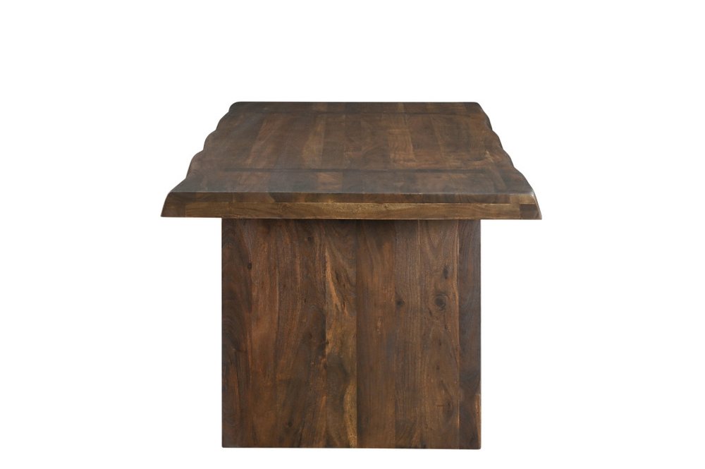 Seven Piece Brown Solid Wood Dining Set with Six Chairs HomeRoots