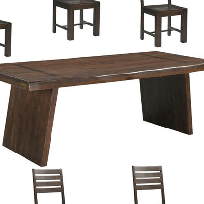 Nine Piece Brown Solid Wood Dining Set with Eight Chairs HomeRoots