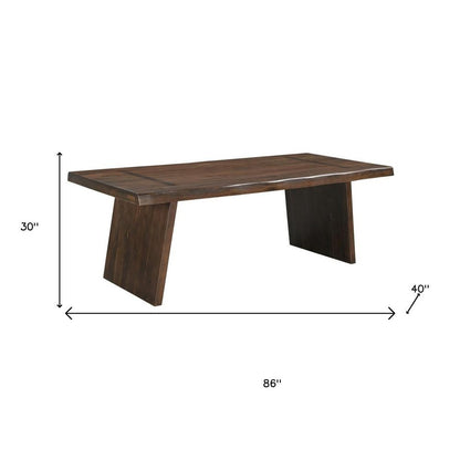Nine Piece Brown Solid Wood Dining Set with Eight Chairs HomeRoots