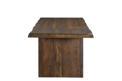 Nine Piece Brown Solid Wood Dining Set with Eight Chairs HomeRoots