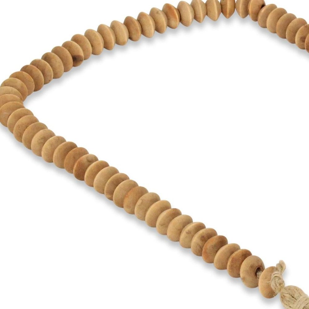 36" Brown Rope And Wood Hand Painted Decorative Tassel HomeRoots