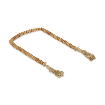 36" Brown Rope And Wood Hand Painted Decorative Tassel HomeRoots