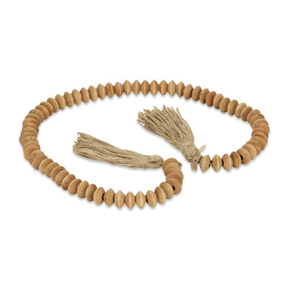 36" Brown Rope And Wood Hand Painted Decorative Tassel HomeRoots
