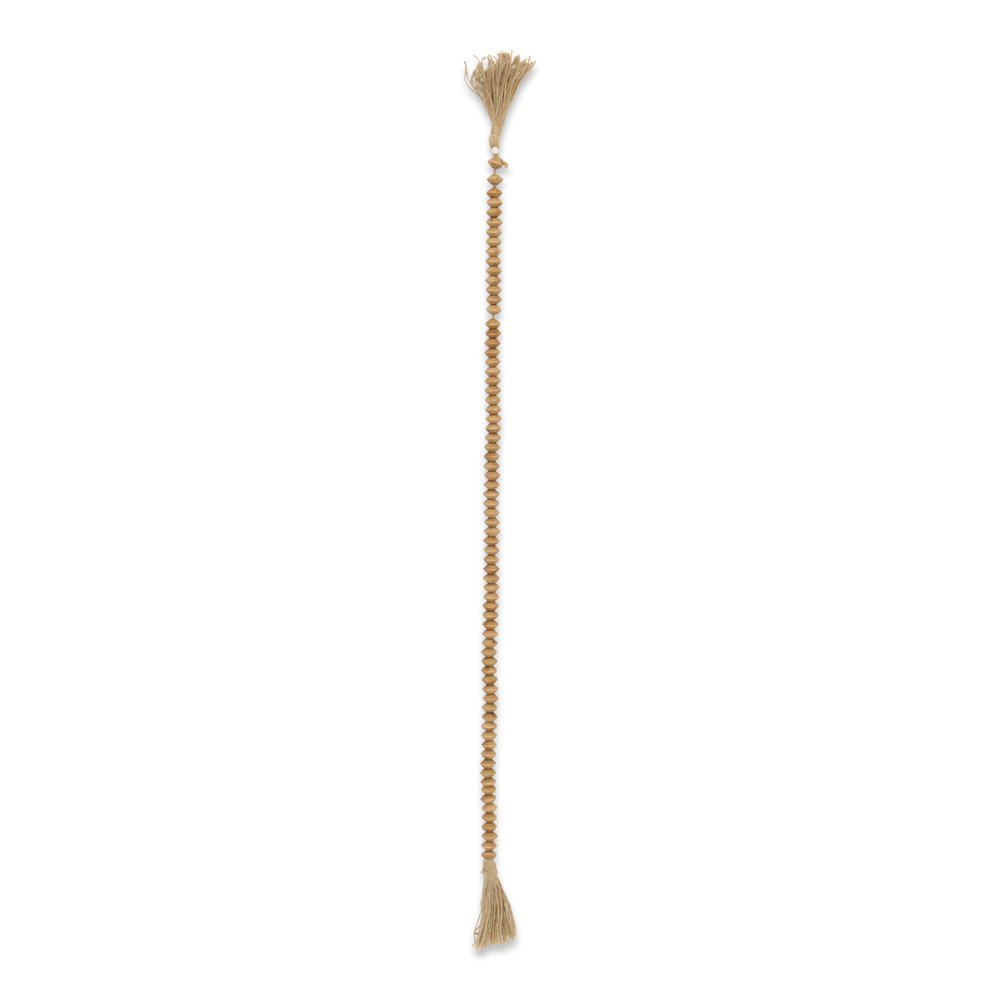 36" Brown Rope And Wood Hand Painted Decorative Tassel HomeRoots