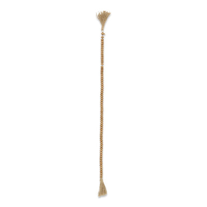 36" Brown Rope And Wood Hand Painted Decorative Tassel HomeRoots