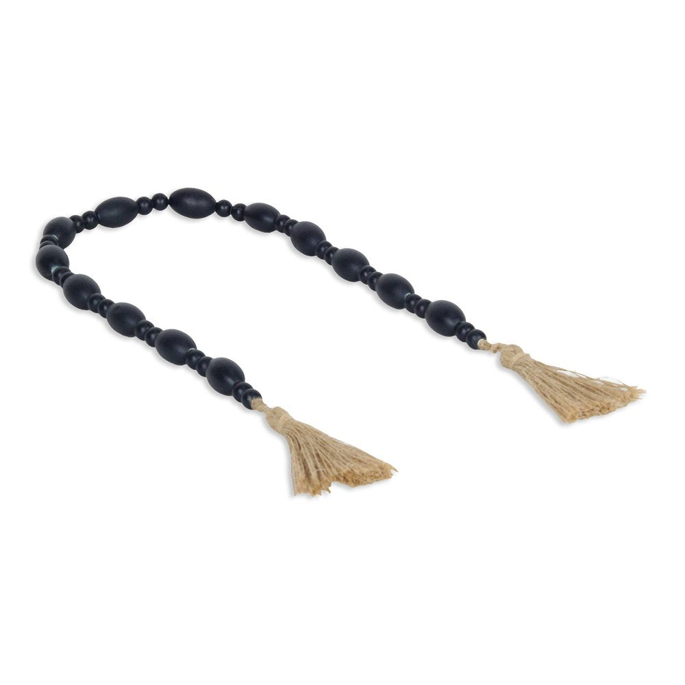 36" Dark Blue Wood Hand Painted Decorative Tassel HomeRoots