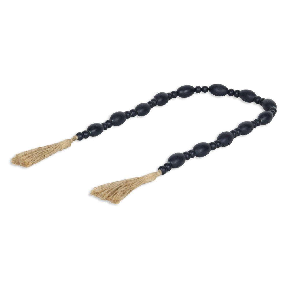 36" Dark Blue Wood Hand Painted Decorative Tassel HomeRoots