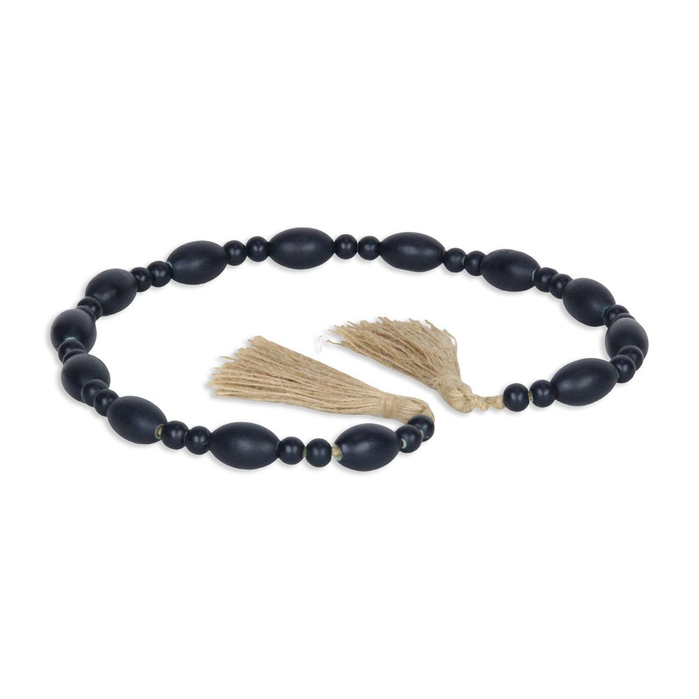 36" Dark Blue Wood Hand Painted Decorative Tassel HomeRoots