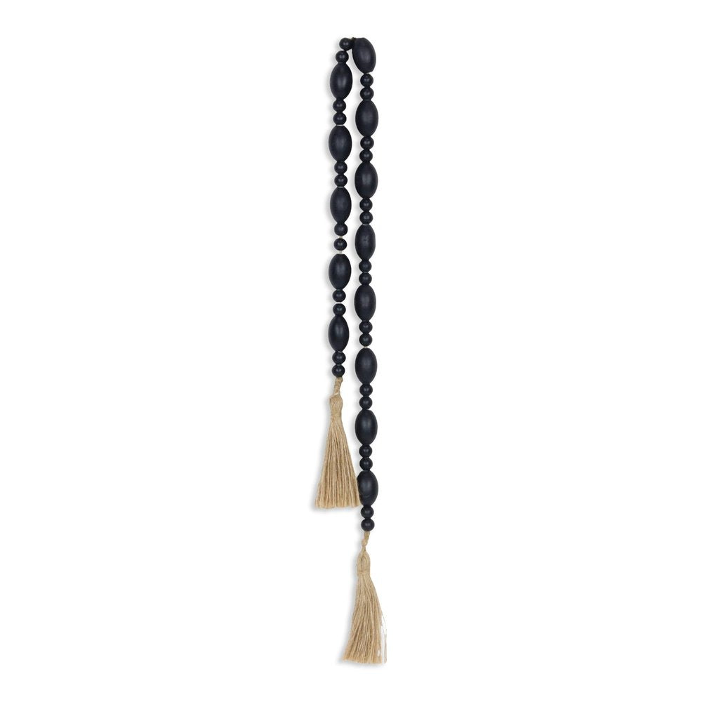 36" Dark Blue Wood Hand Painted Decorative Tassel HomeRoots