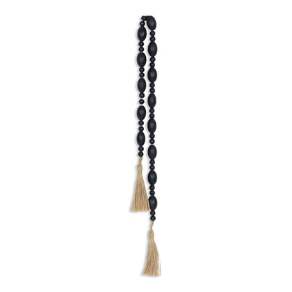 36" Dark Blue Wood Hand Painted Decorative Tassel HomeRoots