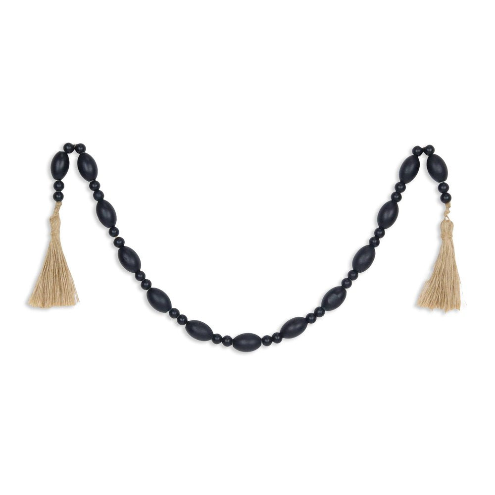 36" Dark Blue Wood Hand Painted Decorative Tassel HomeRoots