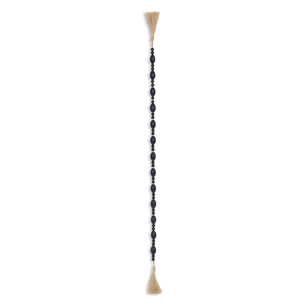 36" Dark Blue Wood Hand Painted Decorative Tassel HomeRoots