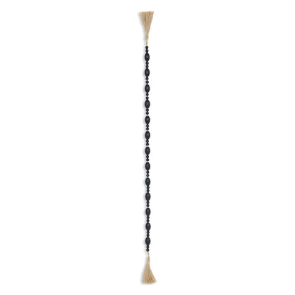 36" Dark Blue Wood Hand Painted Decorative Tassel HomeRoots