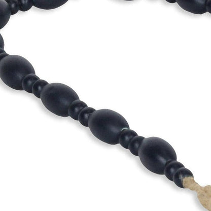 36" Dark Blue Wood Hand Painted Decorative Tassel HomeRoots