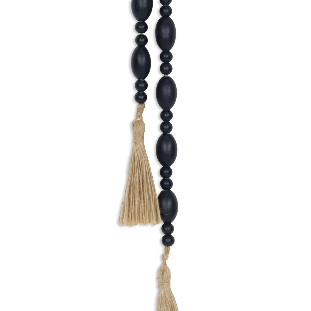 36" Dark Blue Wood Hand Painted Decorative Tassel HomeRoots